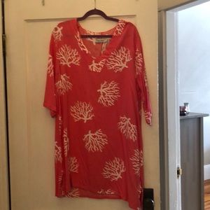 Coral print coverup
